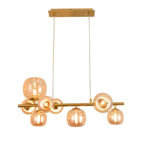 LÁMPARA DE TECHO 8 LUCES HIERRO DORADO NICOLETTA 2