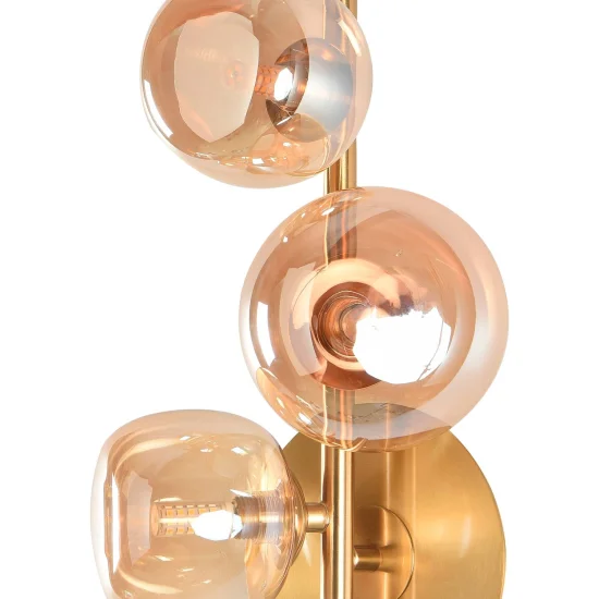 APLIQUE DE PARED 3 LUCES HIERRO DORADO NICOLETTA 2
