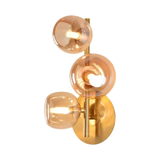 APLIQUE DE PARED 3 LUCES HIERRO DORADO NICOLETTA