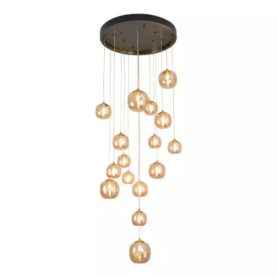 LÁMPARA DE TECHO 16 LUCES HIERRO NEGRO/PAVÓN NICOLETTA