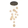 LÁMPARA DE TECHO 16 LUCES HIERRO NEGRO/PAVÓN NICOLETTA