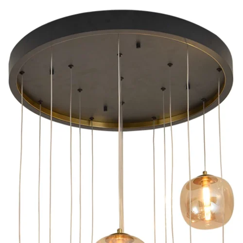 LÁMPARA DE TECHO 16 LUCES HIERRO NEGRO/PAVÓN NICOLETTA LÁMPARA DE TECHO 16 LUCES HIERRO NEGRO/PAVÓN NICOLETTA