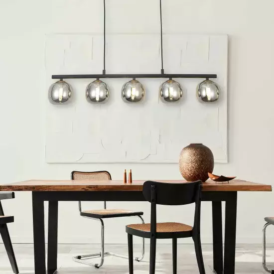 LÁMPARA DE TECHO 5 LUCES HIERRO PAVÓN/NEGRO NICOLETTA