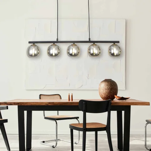 LÁMPARA DE TECHO 5 LUCES HIERRO PAVÓN/NEGRO NICOLETTA LÁMPARA DE TECHO 5 LUCES HIERRO PAVÓN/NEGRO NICOLETTA