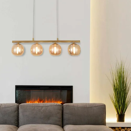 LÁMPARA DE TECHO 4 LUCES HIERRO DORADO NICOLETTA