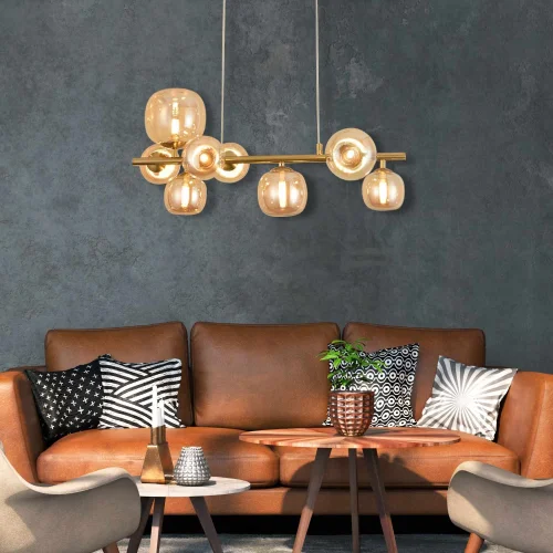 LÁMPARA DE TECHO 8 LUCES HIERRO DORADO NICOLETTA