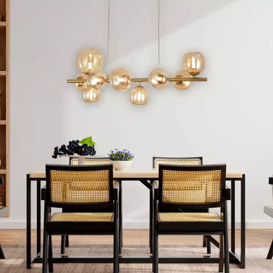 LÁMPARA DE TECHO 10 LUCES HIERRO DORADO NICOLETTA