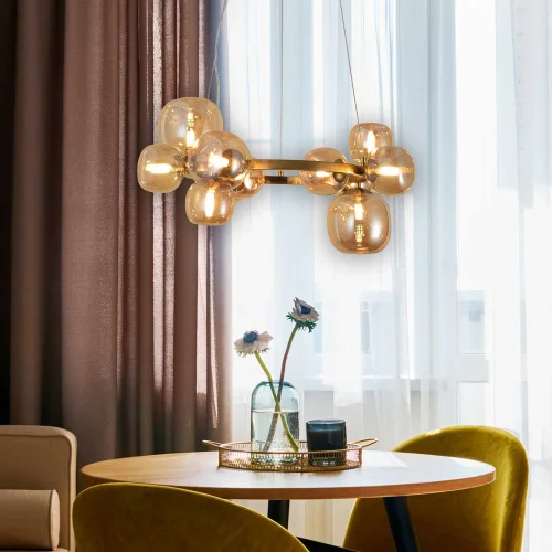 LÁMPARA DE TECHO 11 LUCES HIERRO DORADO NICOLETTA