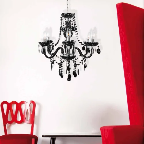 LÁMPARA DE TECHO 6 LUCES GIULIA NEGRA