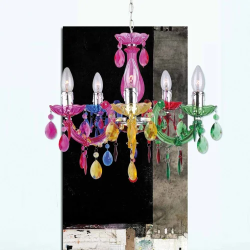 LÁMPARA DE TECHO 5 LUCES MULTICOLOR