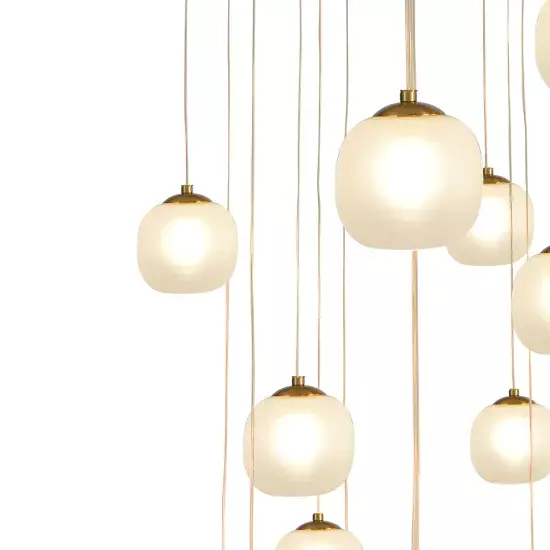 LÁMPARA DE TECHO 16 LUCES HIERRO PAVÓN TULIPA BLANCA NICOLETTA 2