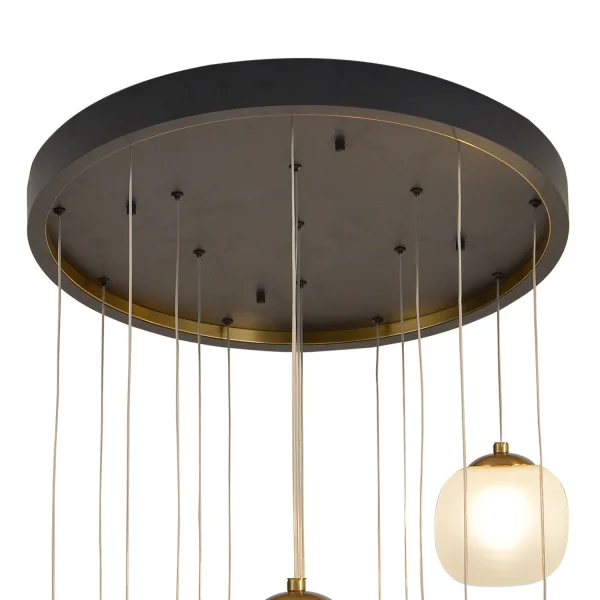 LÁMPARA DE TECHO 16 LUCES HIERRO PAVÓN TULIPA BLANCA NICOLETTA LÁMPARA DE TECHO 16 LUCES HIERRO PAVÓN TULIPA BLANCA NICOLETTA