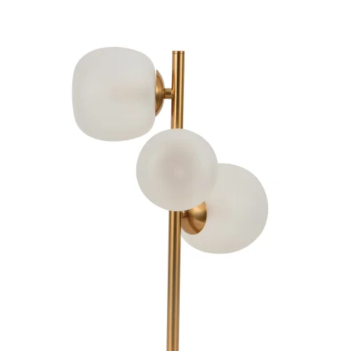 LÁMPARA DE MESA 3 LUCES HIERRO DORADO TULIPA BLANCA NICOLETTA