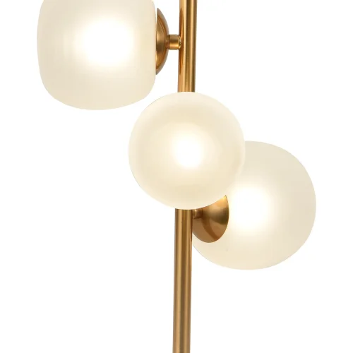 LÁMPARA DE MESA 3 LUCES HIERRO DORADO TULIPA BLANCA NICOLETTA