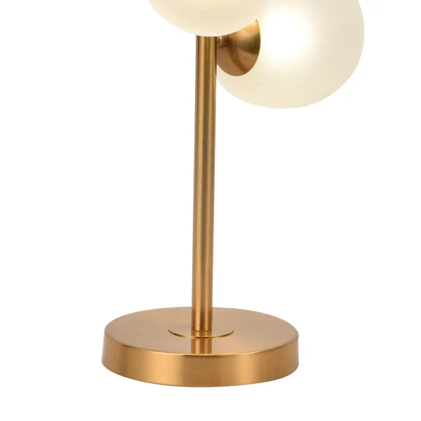 LÁMPARA DE MESA 3 LUCES HIERRO DORADO TULIPA BLANCA NICOLETTA
