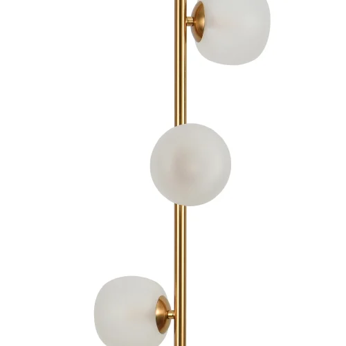 LÁMPARA DE PIE 3 LUCES HIERRO DORADO TULIPA BLANCA NICOLETTA LÁMPARA DE PIE 3 LUCES HIERRO DORADO TULIPA BLANCA NICOLETTA