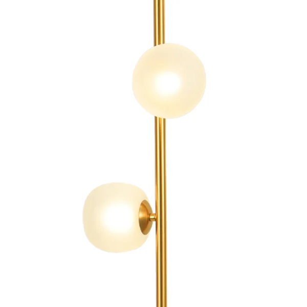 LÁMPARA DE PIE 3 LUCES HIERRO DORADO TULIPA BLANCA NICOLETTA LÁMPARA DE PIE 3 LUCES HIERRO DORADO TULIPA BLANCA NICOLETTA