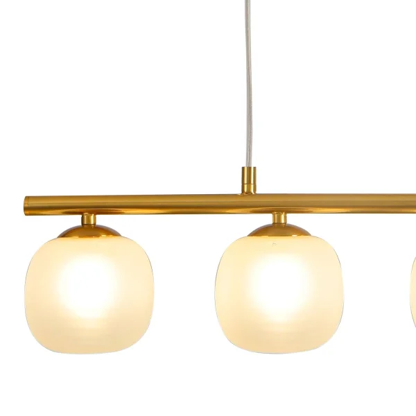 LÁMPARA DE TECHO 4 LUCES HIERRO DORADO TULIPA BLANCA NICOLETTA LÁMPARA DE TECHO 4 LUCES HIERRO DORADO TULIPA BLANCA NICOLETTA