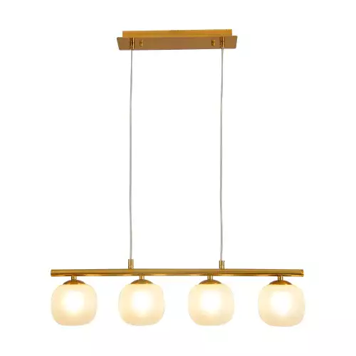 LÁMPARA DE TECHO 4 LUCES HIERRO DORADO TULIPA BLANCA NICOLETTA LÁMPARA DE TECHO 4 LUCES HIERRO DORADO TULIPA BLANCA NICOLETTA