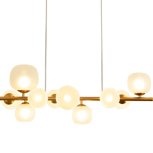 LÁMPARA DE TECHO 10 LUCES HIERRO DORADO TULIPA BLANCA NICOLETTA LÁMPARA DE TECHO 10 LUCES HIERRO DORADO TULIPA BLANCA NICOLETTA