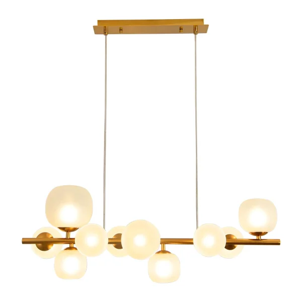 LÁMPARA DE TECHO 10 LUCES HIERRO DORADO TULIPA BLANCA NICOLETTA LÁMPARA DE TECHO 10 LUCES HIERRO DORADO TULIPA BLANCA NICOLETTA