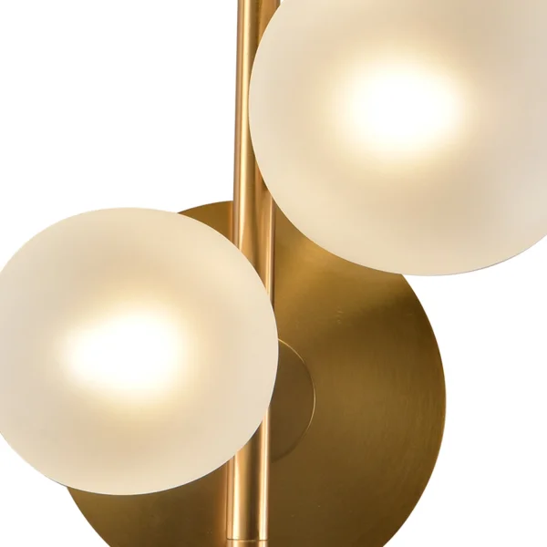 APLIQUE DE PARED 3 LUCES HIERRO DORADO TULIPA BLANCA NICOLETTA