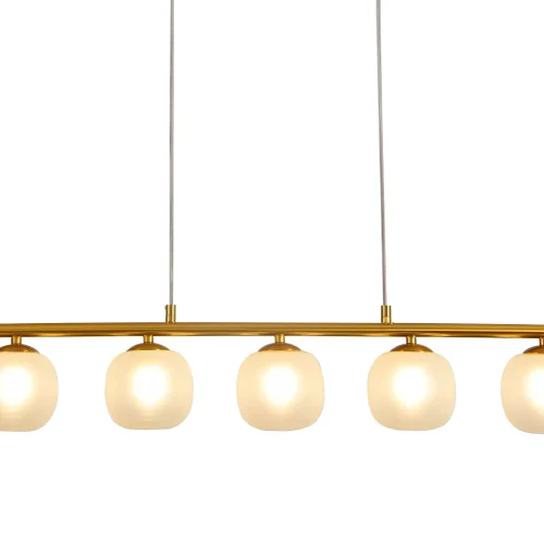 LÁMPARA DE TECHO 5 LUCES HIERRO DORADO TULIPA BLANCA NICOLETTA