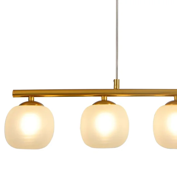 LÁMPARA DE TECHO 5 LUCES HIERRO DORADO TULIPA BLANCA NICOLETTA