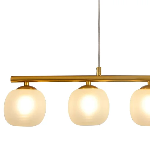 LÁMPARA DE TECHO 5 LUCES HIERRO DORADO TULIPA BLANCA NICOLETTA