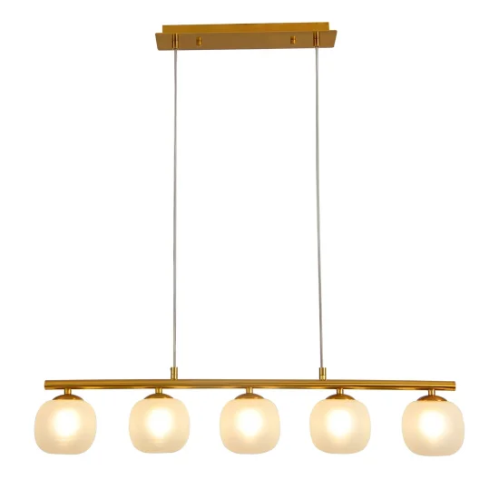 LÁMPARA DE TECHO 5 LUCES HIERRO DORADO TULIPA BLANCA NICOLETTA 2