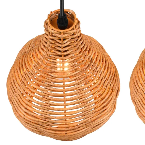 LÁMPARA DE TECHO 4 LUCES RATTAN NATURAL ELOK
