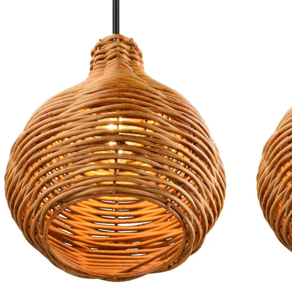 LÁMPARA DE TECHO 4 LUCES RATTAN NATURAL ELOK