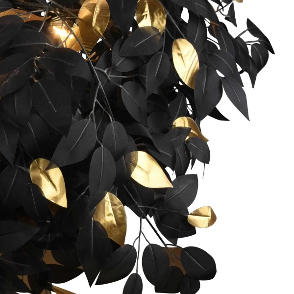 LÁMPARA DE TECHO 4 LUCES Ø 70CM HOJAS NEGRAS