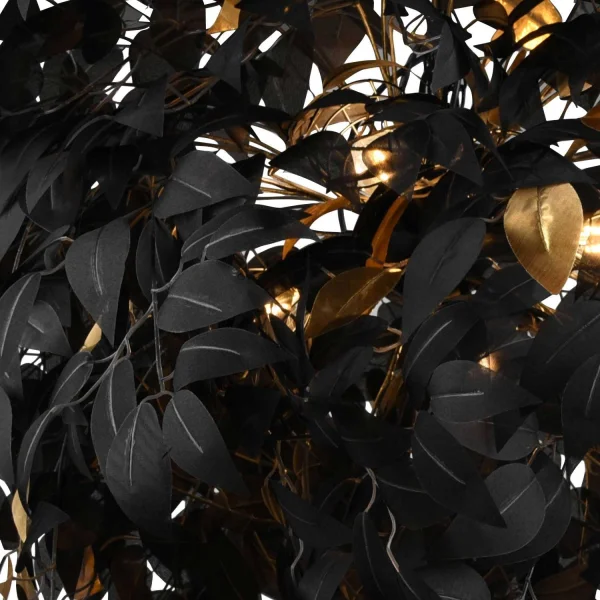 LÁMPARA DE TECHO 4 LUCES Ø 70CM HOJAS NEGRAS