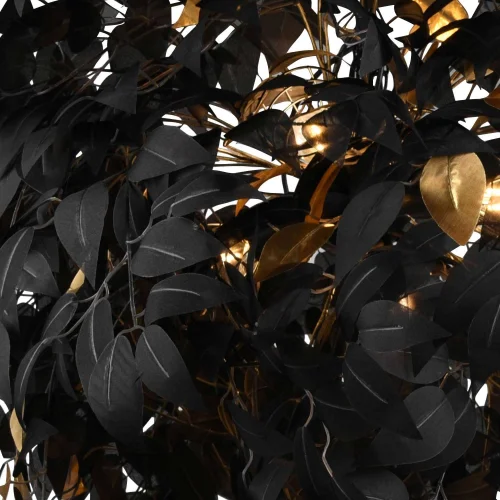 LÁMPARA DE TECHO 4 LUCES Ø 70CM HOJAS NEGRAS