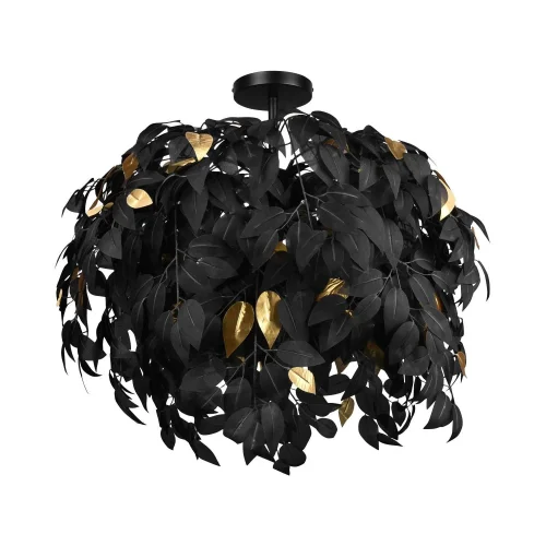 PLAFÓN DE TECHO 3 LUCES Ø 70CM HOJAS NEGRAS PLAFÓN DE TECHO 3 LUCES Ø 70CM HOJAS NEGRAS