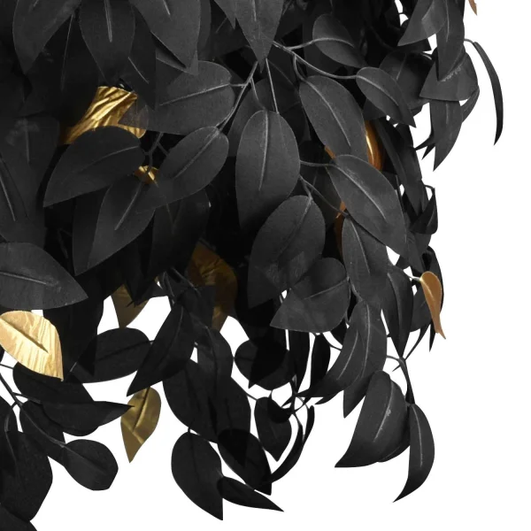 PLAFÓN DE TECHO 3 LUCES Ø 70CM HOJAS NEGRAS PLAFÓN DE TECHO 3 LUCES Ø 70CM HOJAS NEGRAS