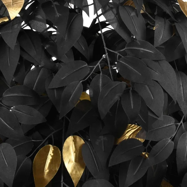 PLAFÓN DE TECHO 3 LUCES Ø 70CM HOJAS NEGRAS PLAFÓN DE TECHO 3 LUCES Ø 70CM HOJAS NEGRAS