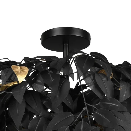 PLAFÓN DE TECHO 3 LUCES Ø 70CM HOJAS NEGRAS PLAFÓN DE TECHO 3 LUCES Ø 70CM HOJAS NEGRAS