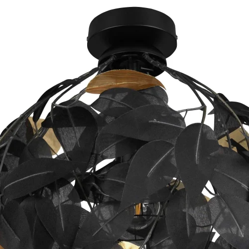 PLAFÓN DE TECHO 1 LUZ Ø 38CM HOJAS NEGRAS