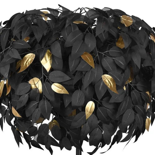 LÁMPARA DE PIE 3 LUCES Ø 70CM HOJAS NEGRAS