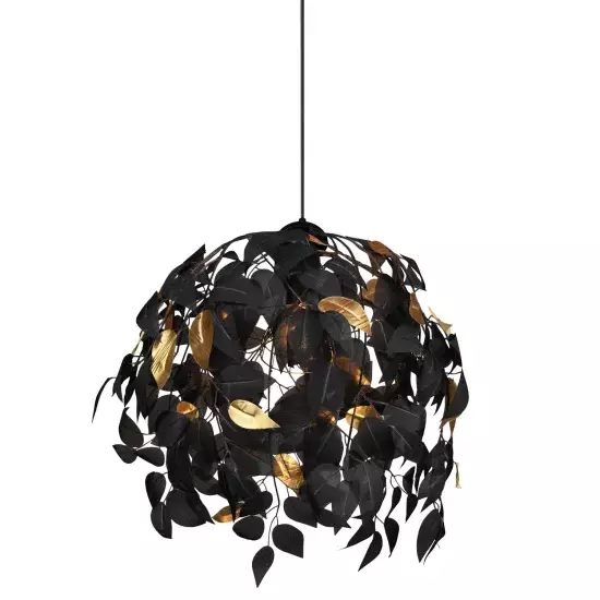 LÁMPARA DE TECHO 1 LUZ Ø 38CM HOJAS NEGRAS