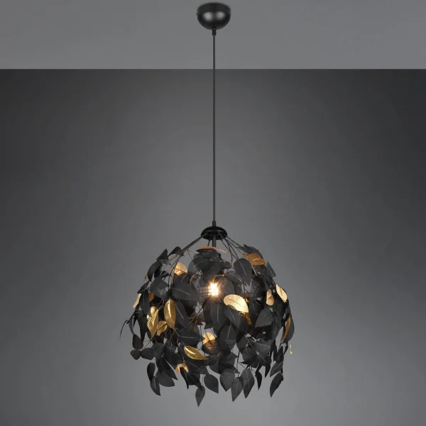 LÁMPARA DE TECHO 1 LUZ Ø 38CM HOJAS NEGRAS LÁMPARA DE TECHO 1 LUZ Ø 38CM HOJAS NEGRAS