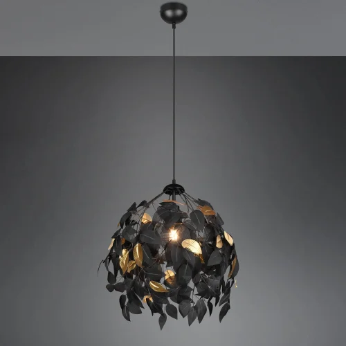 LÁMPARA DE TECHO 1 LUZ Ø 38CM HOJAS NEGRAS LÁMPARA DE TECHO 1 LUZ Ø 38CM HOJAS NEGRAS