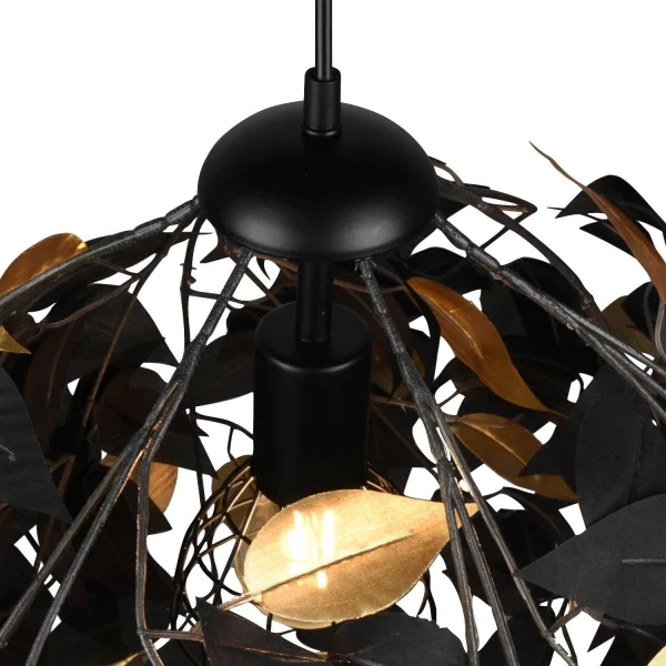 LÁMPARA DE TECHO 1 LUZ Ø 38CM HOJAS NEGRAS LÁMPARA DE TECHO 1 LUZ Ø 38CM HOJAS NEGRAS