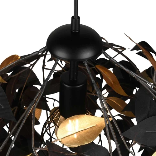 LÁMPARA DE TECHO 1 LUZ Ø 38CM HOJAS NEGRAS LÁMPARA DE TECHO 1 LUZ Ø 38CM HOJAS NEGRAS