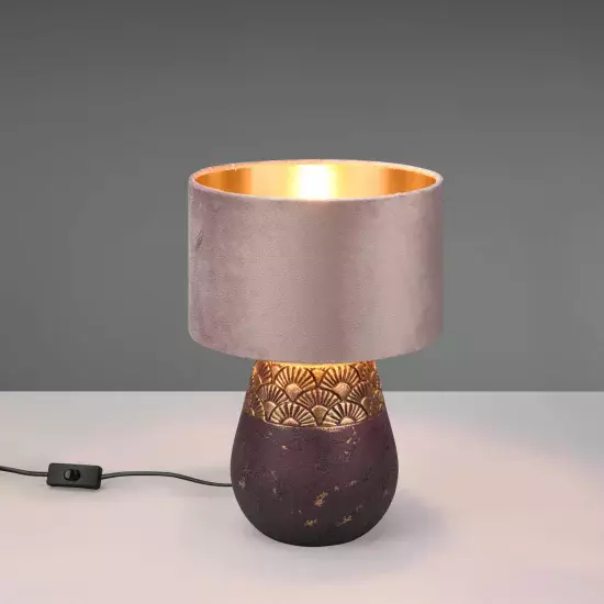 LÁMPARA DE MESA CERÁMICA MARRÓN SHIRA