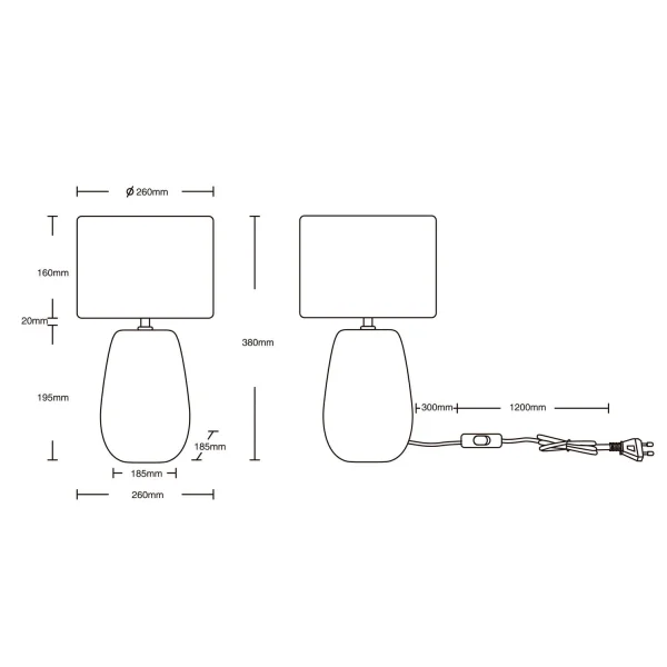 LÁMPARA DE MESA CERÁMICA BEIGE SHIRA