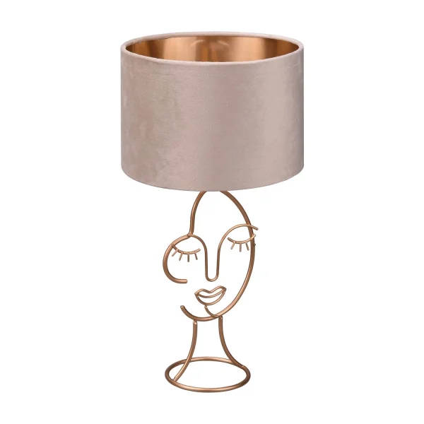 LÁMPARA DE MESA DE METAL PANTALLA BEIGE LAURA LÁMPARA DE MESA DE METAL PANTALLA BEIGE LAURA