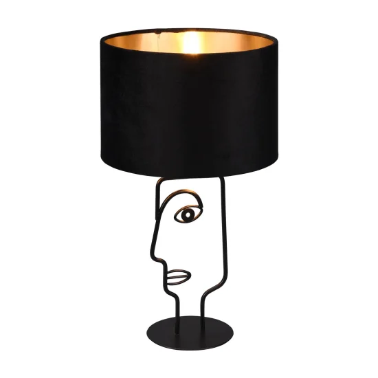 LÁMPARA DE MESA DE METAL PANTALLA NEGRA OTIS